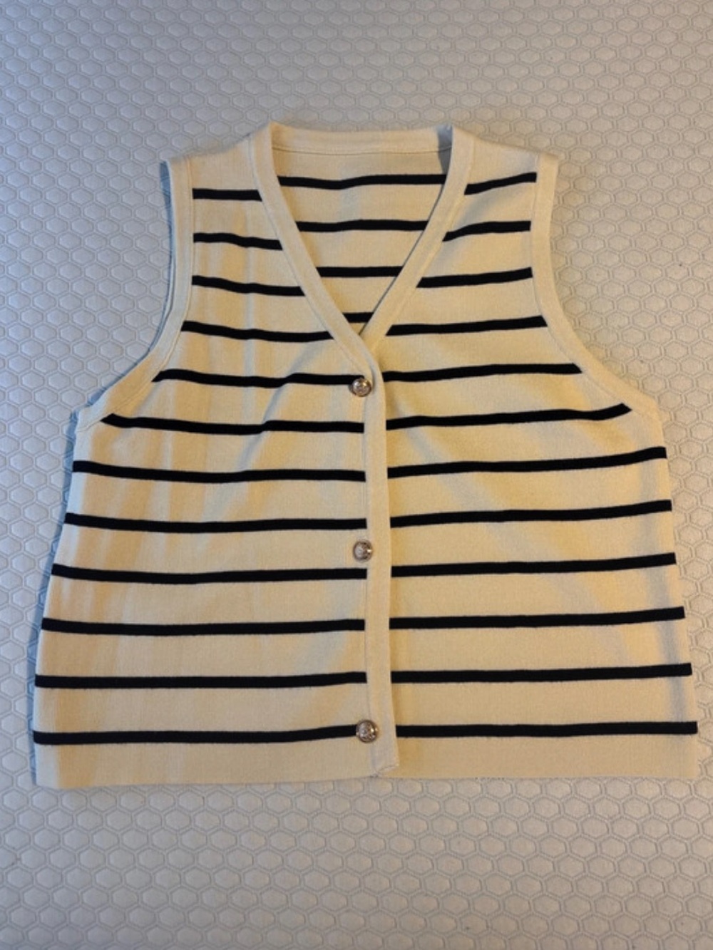 💛2 for $15! Striped Button-Front Vest
